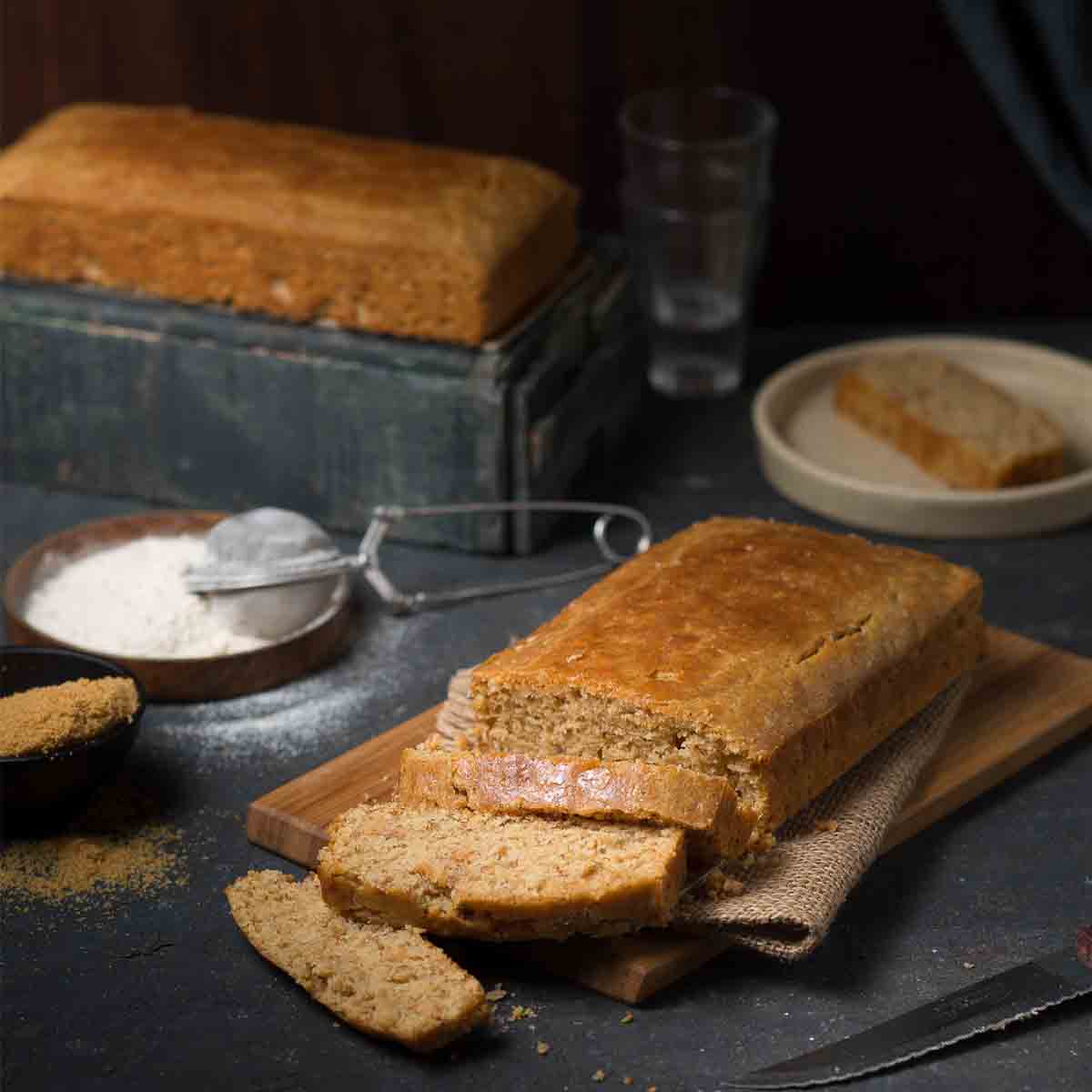 Whole Wheat Jaggery Cake